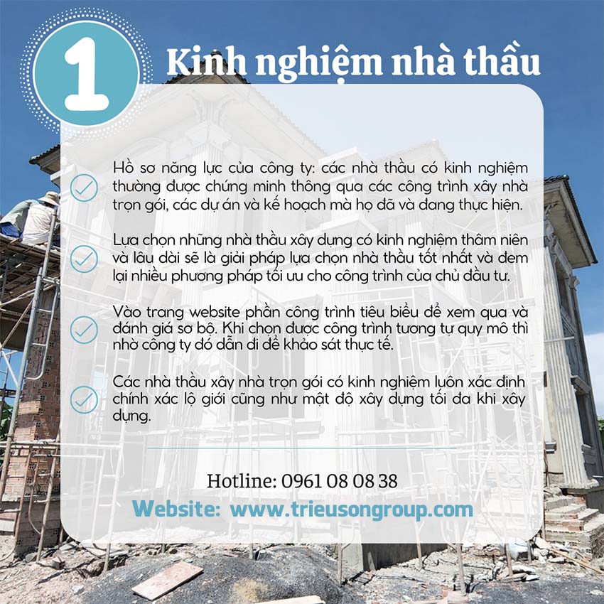 Tiêu chí lựa chọn nhà thầu xây dựng uy tín